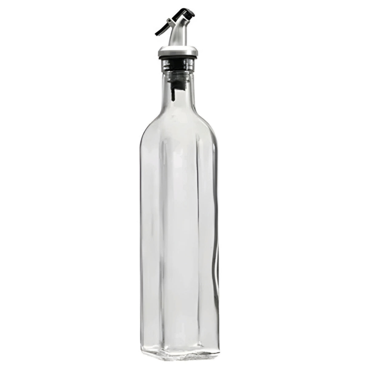 Clear Glass Oil & Vinegar Dispenser Bottle with No-Drip Pourer (500 ml)