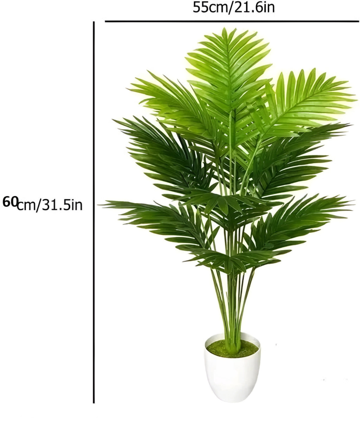 Tall 12-Leaf Artificial Tropical Palm Bush (Without Pot)