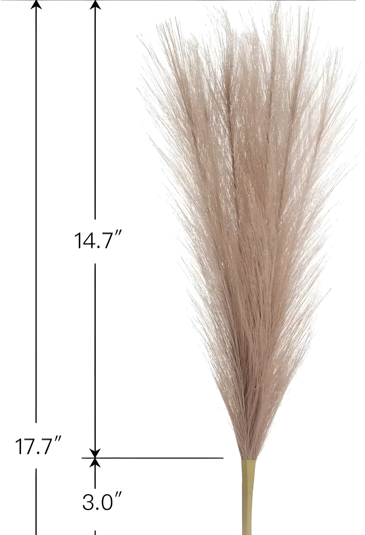 Fluffy Artificial Faux Pampas Grass Stems in Brown (Pack of 3)