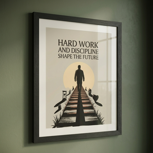 "Hard Work & Discipline Shape the Future" Motivational Wall Frame (A4)
