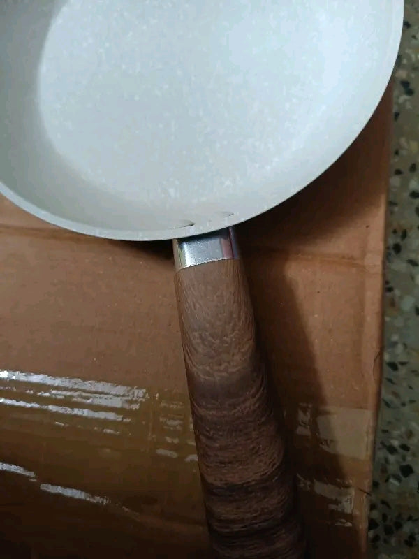 Non-Stick Granite Frying Pan with Wooden Grain Handle (20 cm)