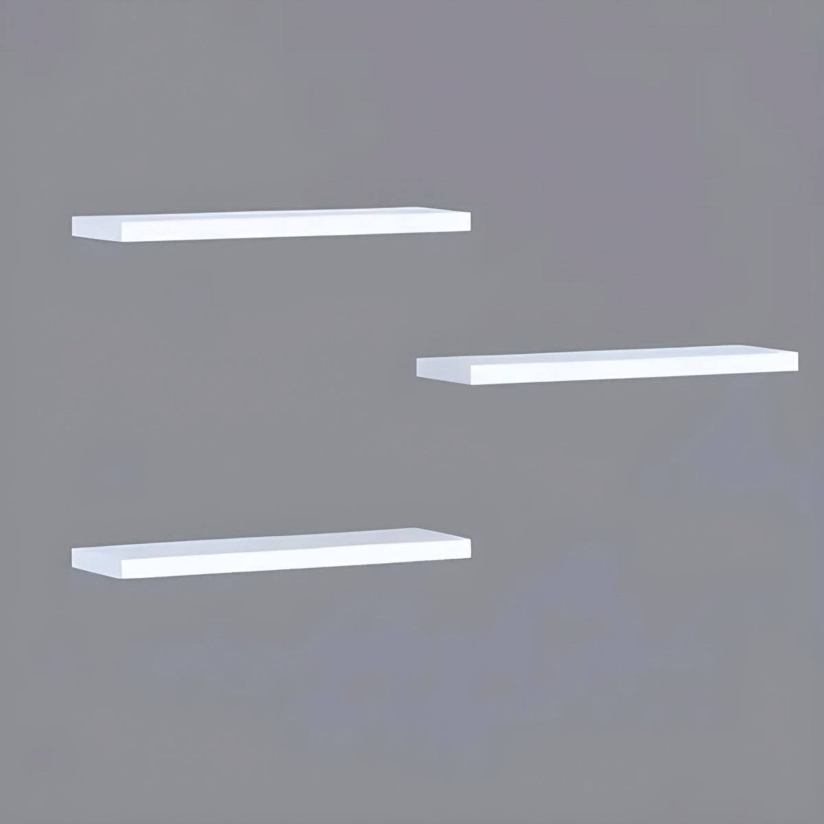 Modern Minimalist Floating Wall Ledges Set of 3 (16 Inch White)