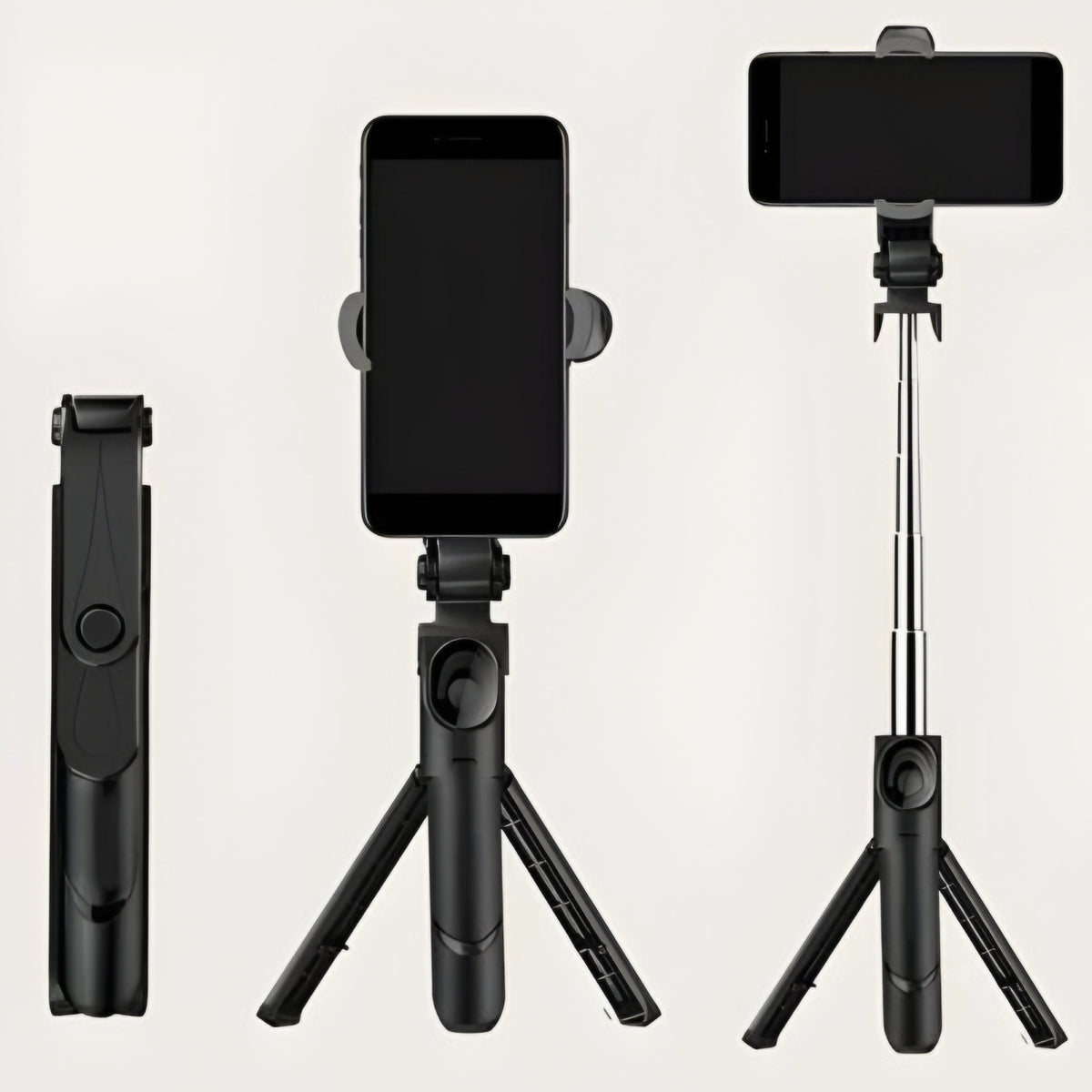 60cm Extendable 3-in-1 Selfie Stick Tripod Stand with Detachable Wireless Bluetooth Remote Shutter for Smartphones