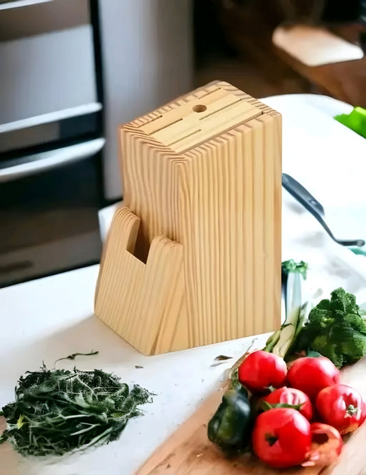 Wooden Universal Knife Holder Stand & Cutlery Storage Block