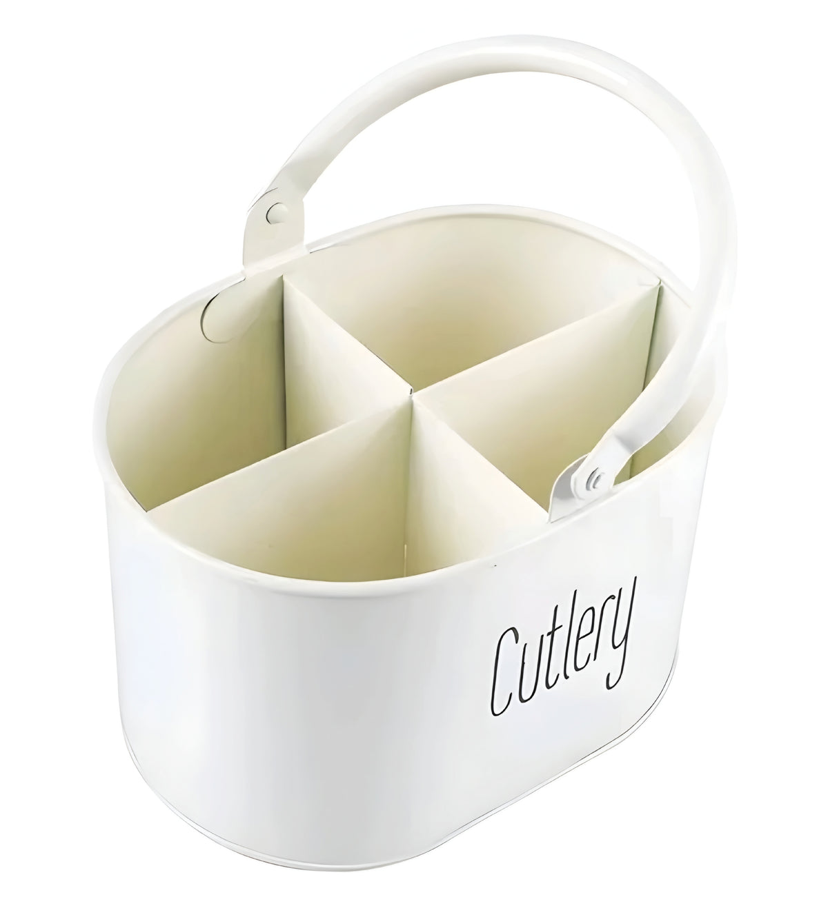 Modern White Metal Cutlery Holder & Spoon Stand