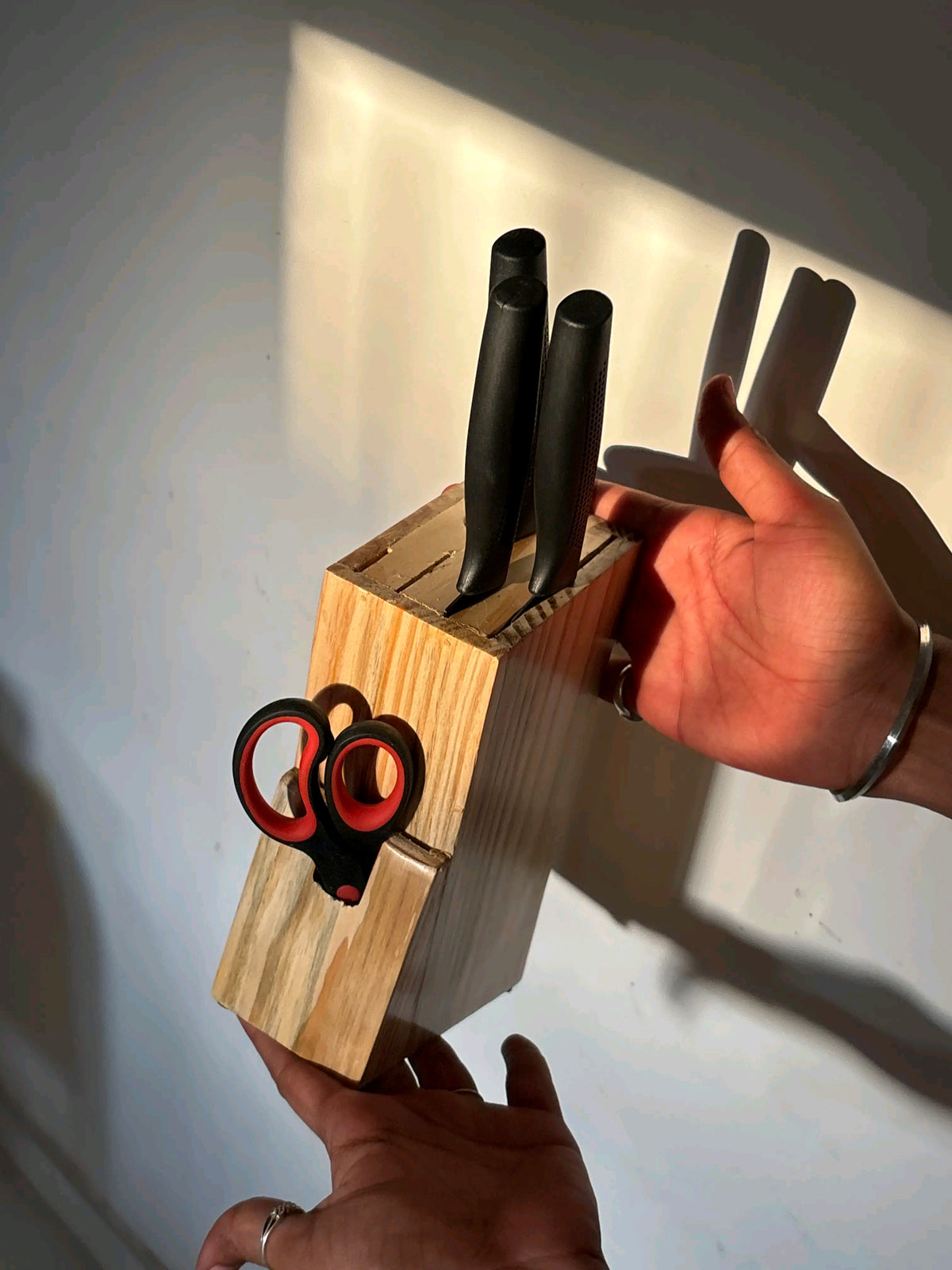 Wooden Universal Knife Holder Stand & Cutlery Storage Block