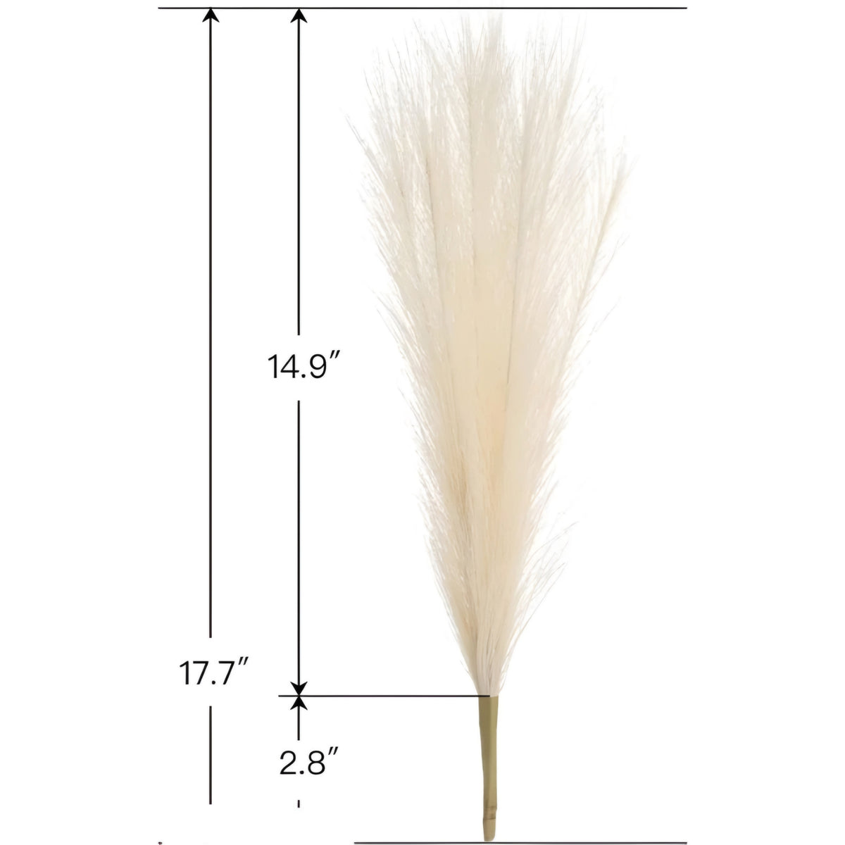 Fluffy Artificial Faux Pampas Grass Stems (Pack of 3)