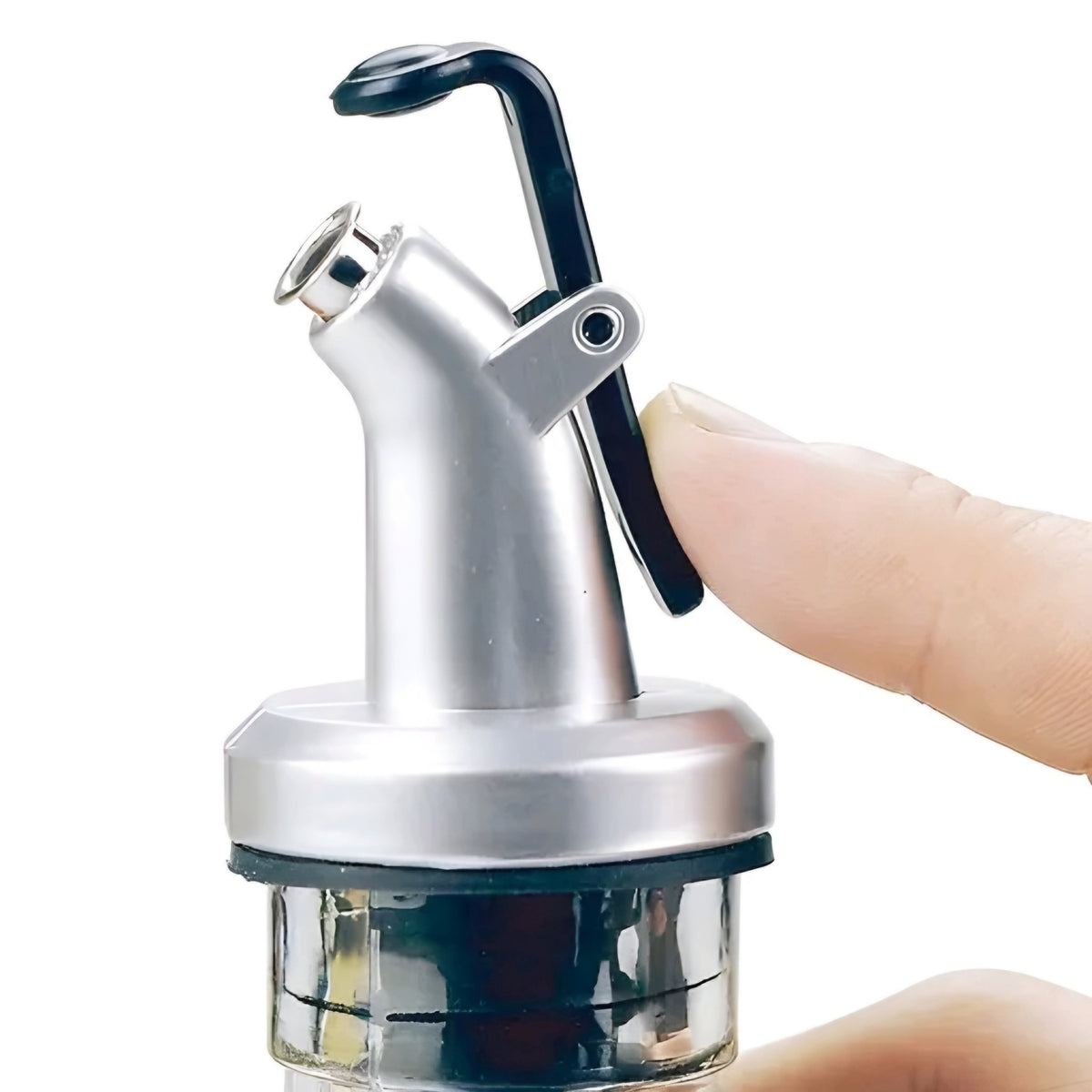 Clear Glass Oil & Vinegar Dispenser Bottle with No-Drip Pourer (500 ml)