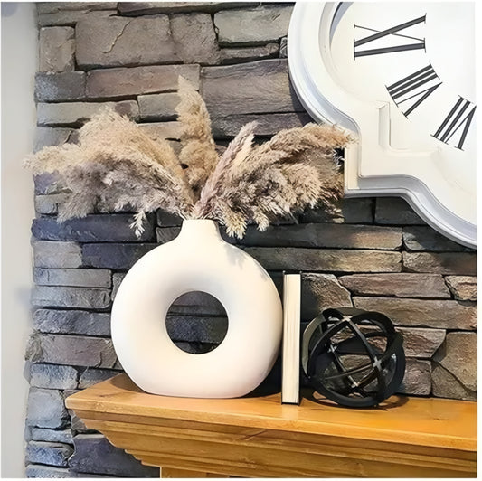 Modern Minimalist Ceramic Donut Vase (15 cm)