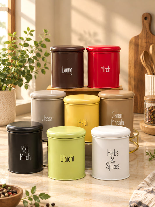 Premium Stainless Steel Airtight Spice Storage Containers (Set of 8)