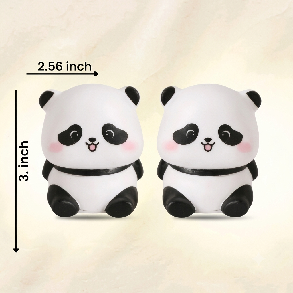 Cute Mini Panda Night Lamp Combo (Pack of 2) - Soft Warm White LED Bedside Lamp for Kids Room & Aesthetic Decor