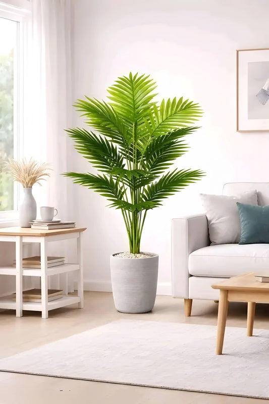 Tall Premium Artificial Pine Green Areca Palm Plant (18 Leaves, 60 Inch)